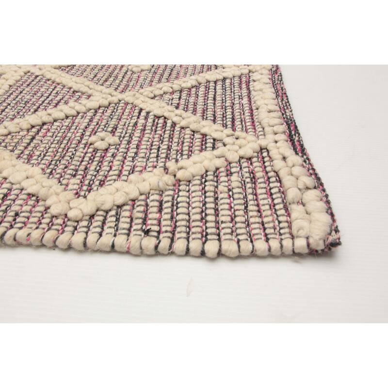 ECARPETGALLERY Braid weave Sienna Pink Wool Rug - 6'1 x 8'11