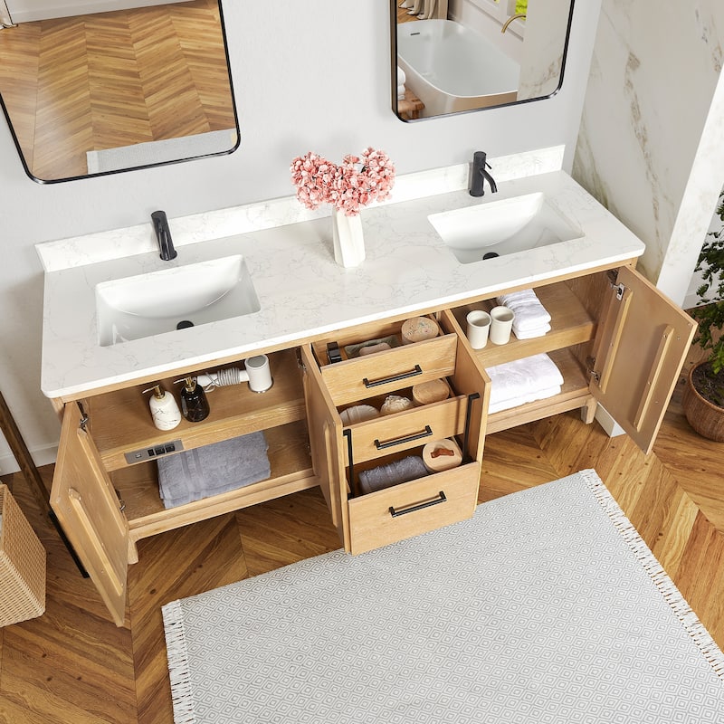 Miseno MV-NM-GARA72-GWT Gara 72" Free Standing Double Basin Vanity Set