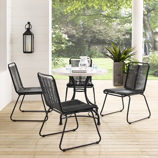 Sarcelles Woven Wicker Patio Dining Chairs by Corvus (Set of 4)