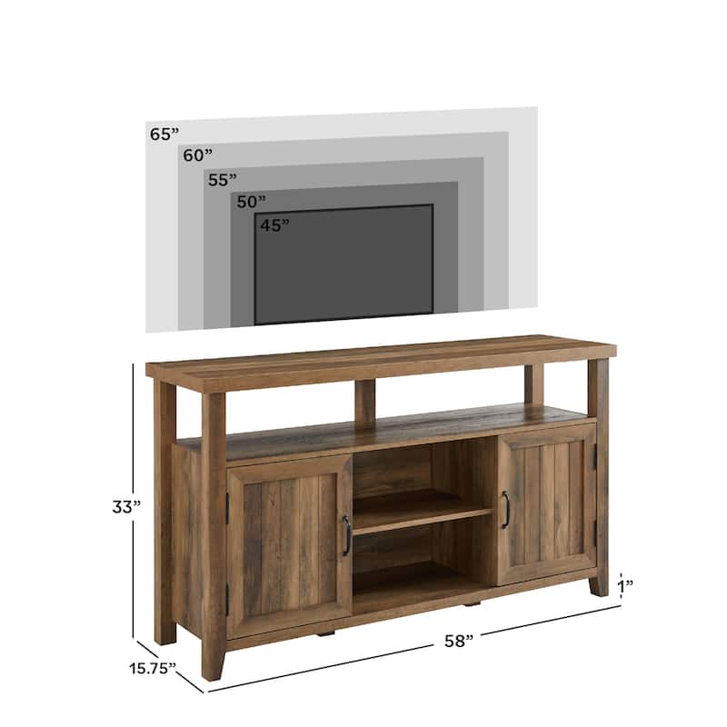Middlebrook 58-inch Groove Door Highboy TV Stand