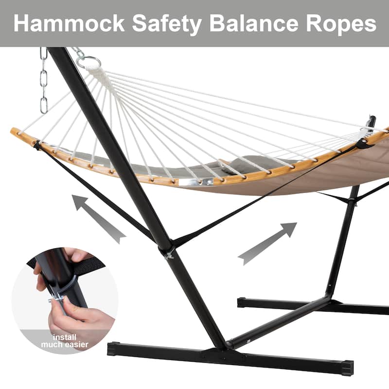 2-person Outdoor Hammock with Stand & Pillow