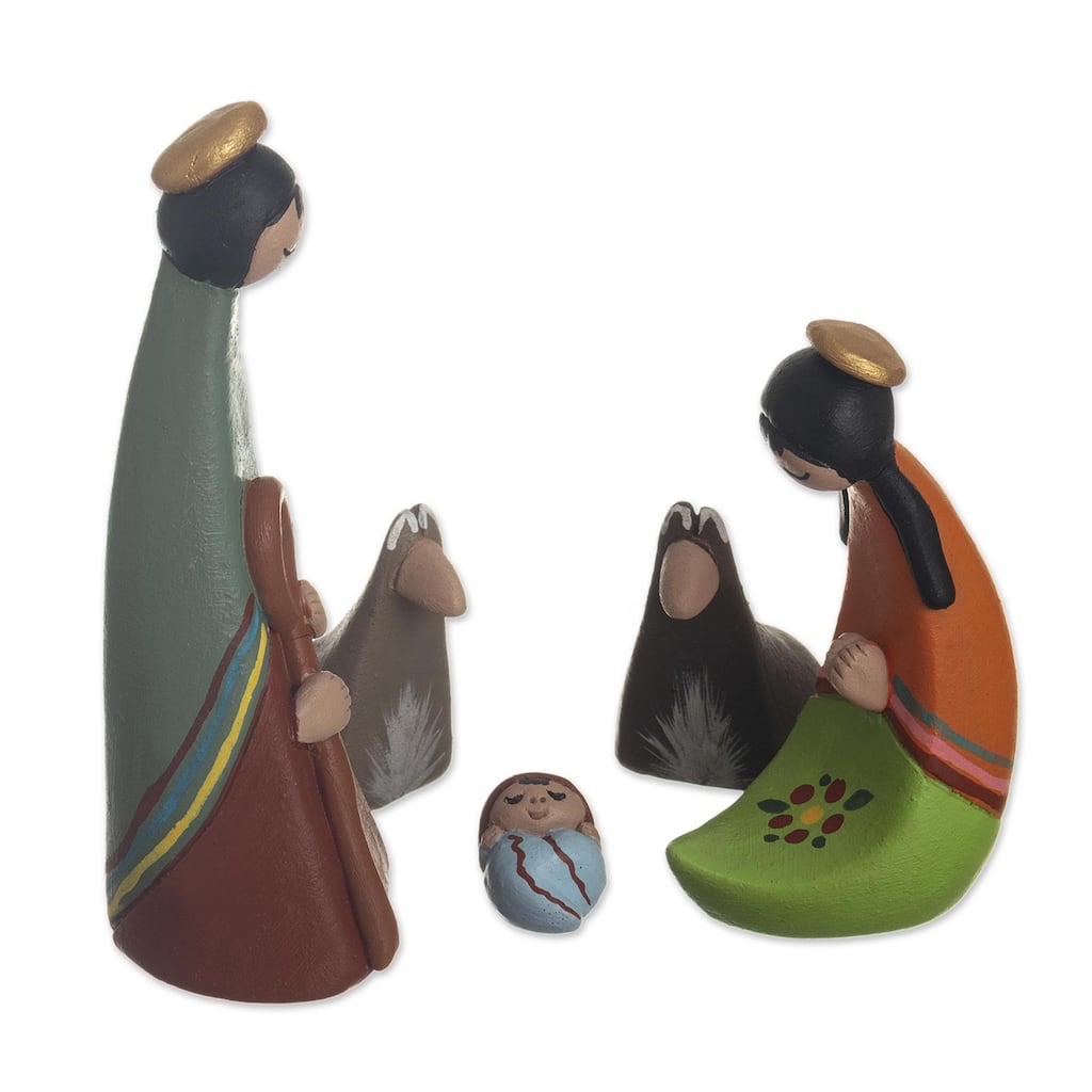 Novica Handmade Born In The Andes Ceramic Nativity Scene (5 Pieces)