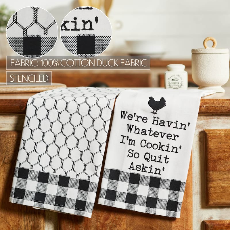 Down Home Whatever I'm Cookin Tea Towel Set of 2 19x28