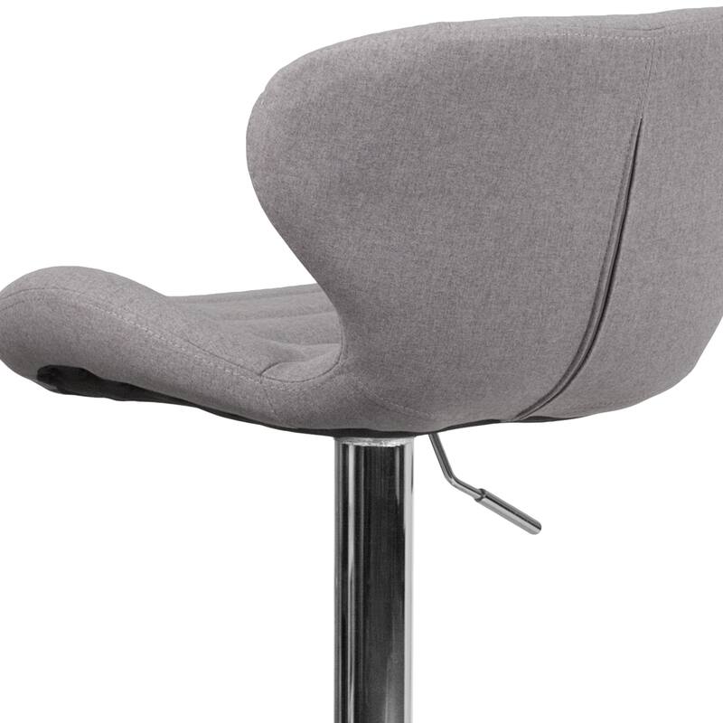 Modern Low-back Height-adjustable Chrome/Vinyl Barstools (Set of 2)