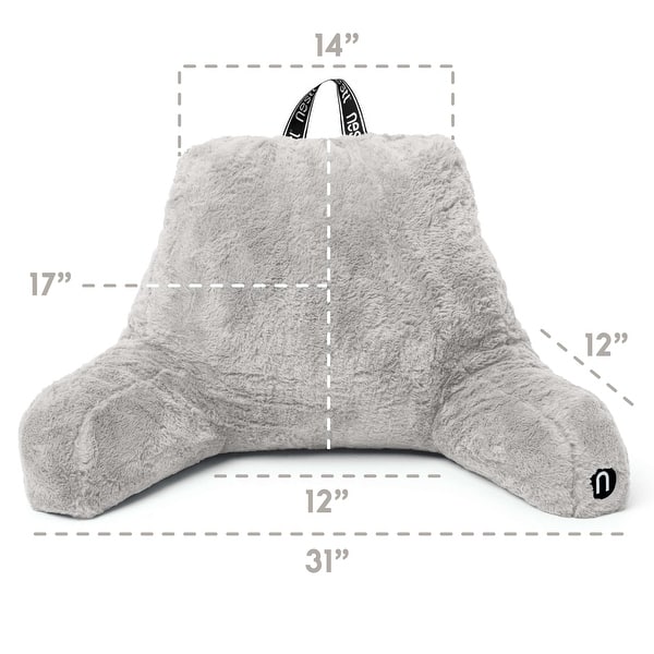 dimension image slide 15 of 25, Empyrean Furs Reading Pillows for Sitting in Bed Adult & Kids, Sit Up Back Support Pillow for Bed Rest