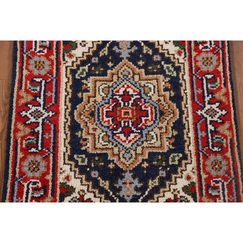 Geometric Heriz Serapi Foyer Rug Hand-Knotted Wool Carpet - 2'0" x 3'0"