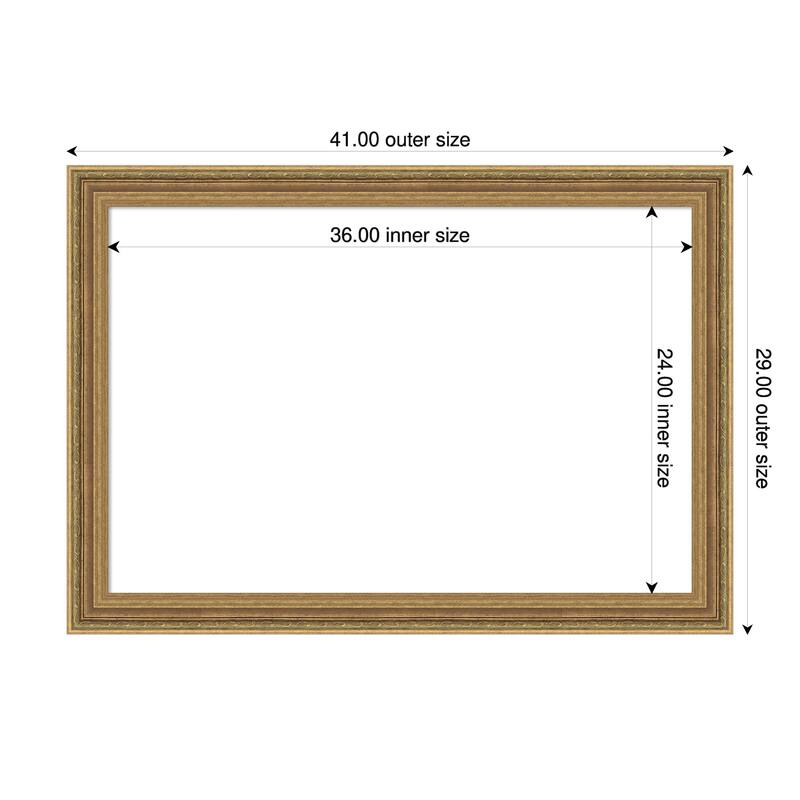 Elliot Gold Framed Dry Erase Magnetic Board - 41 x 29 in