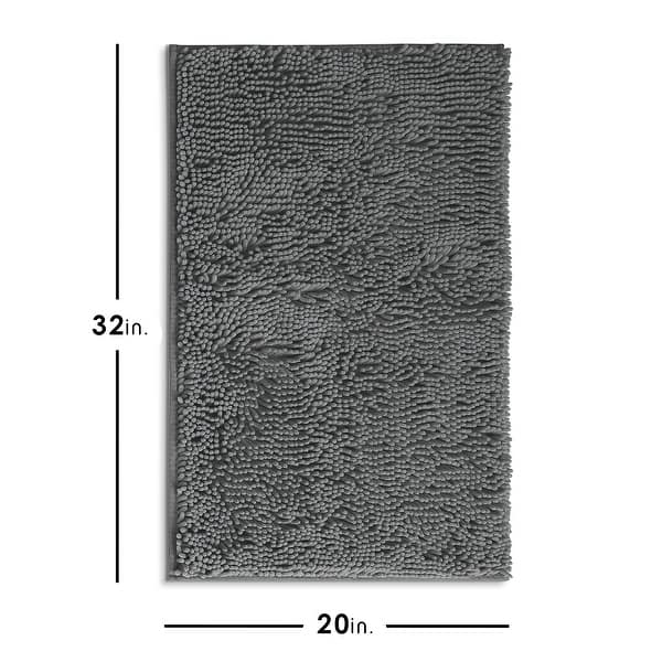 dimension image slide 30 of 34, Hearth & Harbor Non-Slip Super Plush Chenille Bathroom Rugs