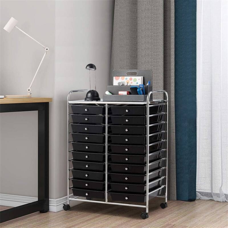 20 Drawer Rolling Storage Cart - 15"D x 25"W x 35"H