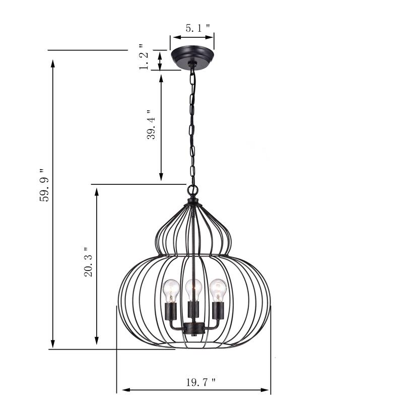 Rega 3-Light Global Chandelier