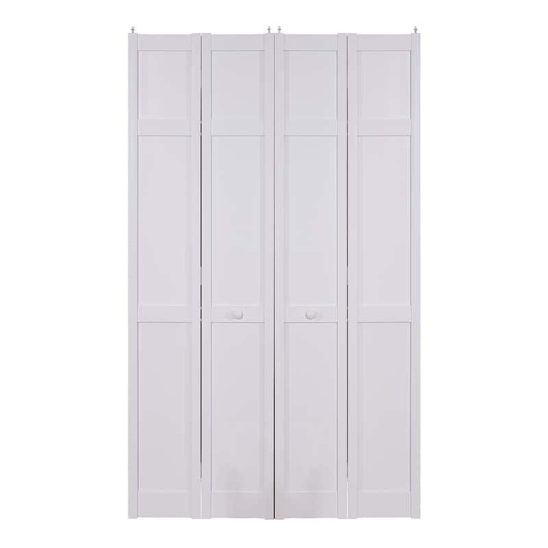 Seabrooke Shaker Style White PVC 48-inch Double Bifold Door