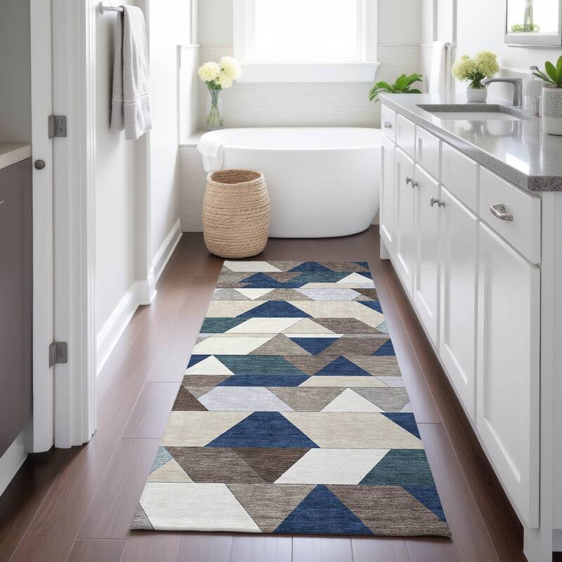Machine Washable Indoor/ Outdoor Modern DeVaughn Chantille Rug