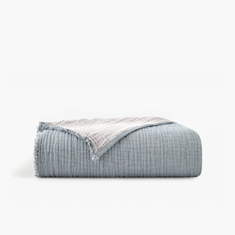 Truly Soft Two-Toned Organic Throw Blanket