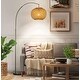 preview thumbnail 12 of 12, 1-Light 75" Arc Floor Lamp with Hand-woven Bamboo Shade
