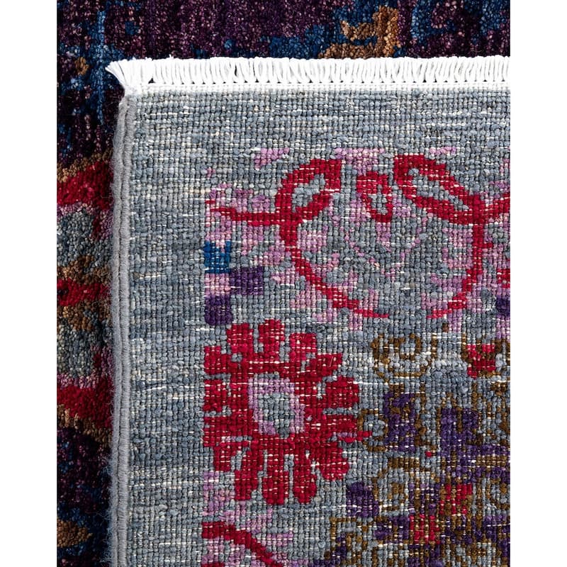 Contemporary Overdyed Wool Hand Knotted Area Rug - 4' 1" x 6' 1"