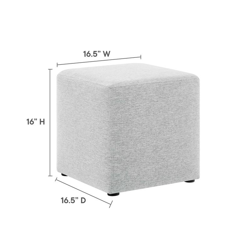 Callum 17"/28" Square Woven Heathered Fabric Upholstered Ottoman