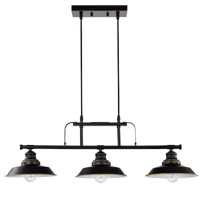 3-Light Dimmable Industrial Pendant Light with Shade