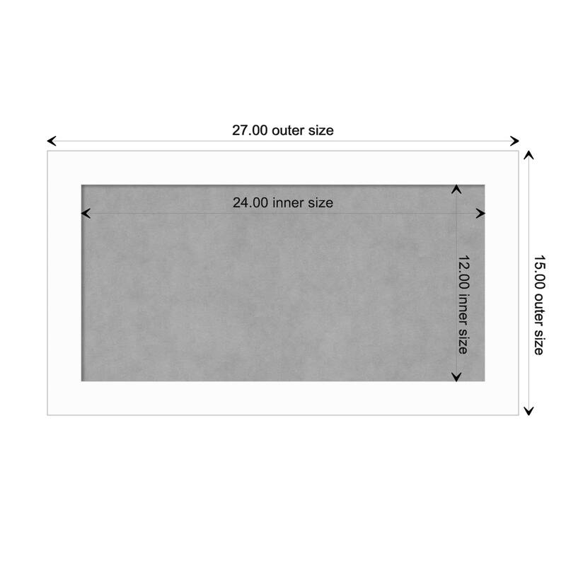 Amanti Art Basic White Narrow Framed Magnetic Board - Board Size 24x12