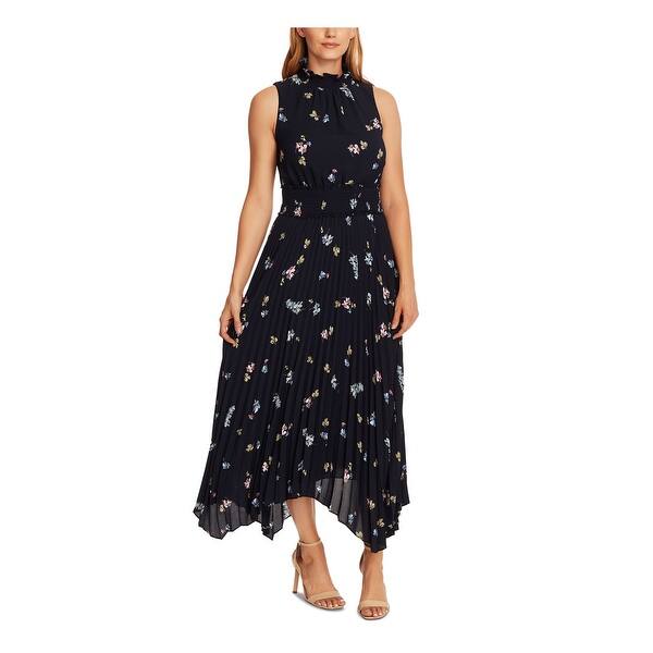 slide 1 of 2, VINCE CAMUTO Womens Navy Floral Halter Dress Size 12