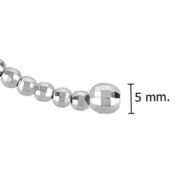 Handmade Sparkling Graduated Disco Ball Link Sterling Silver Cable Chain Bracelet (Thailand)