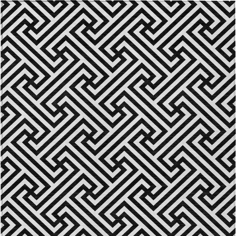HomeRoots Geometric Transitional Rectangle Outdoor Rug