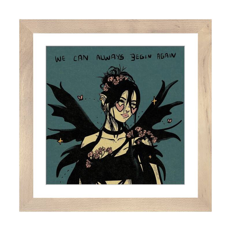 iCanvas "We Can Always Begin Again" by Illunatica - Natural - 24x24x1