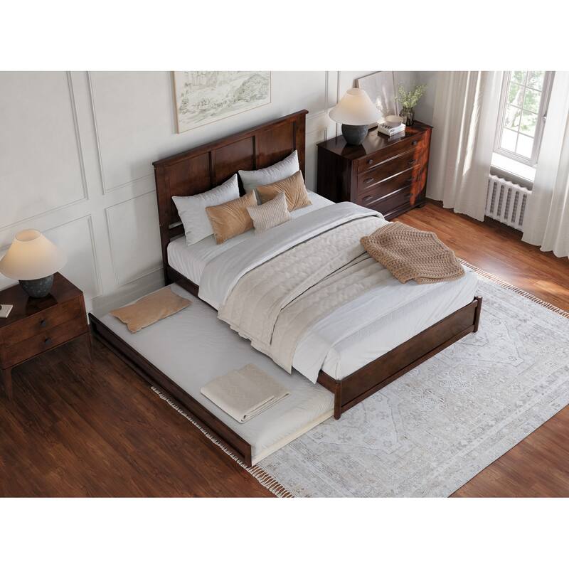 Felicity Platform Bed with Panel Footboard and Twin XL Trundle