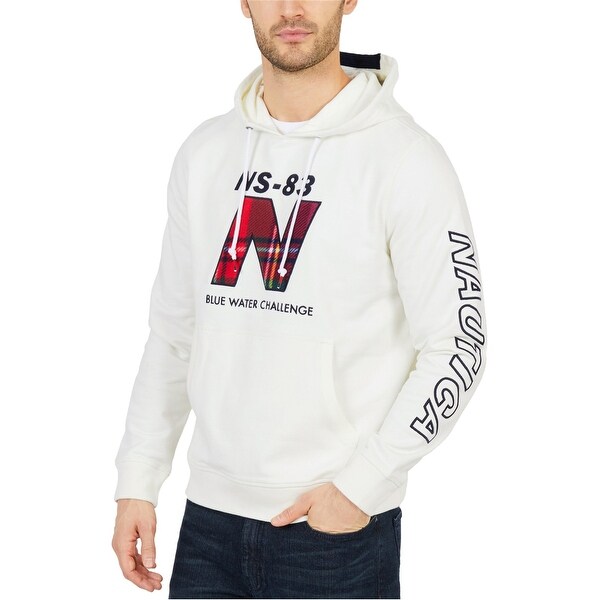 Nautica Mens Classic Fit Logo Hoodie Sweatshirt. Opens flyout.