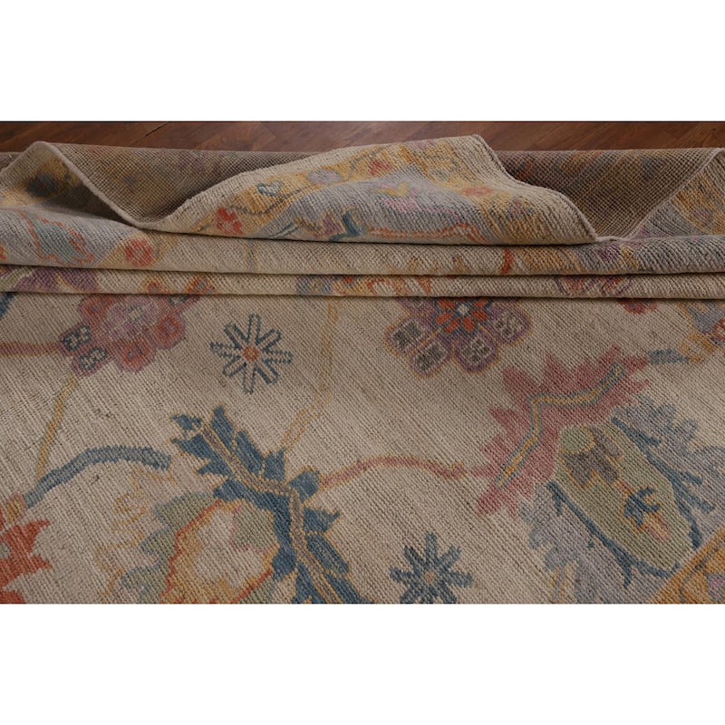 Oushak Turkish Area Rug Hand-Knotted Transitional Wool Carpet - 8'1"x 9'9"