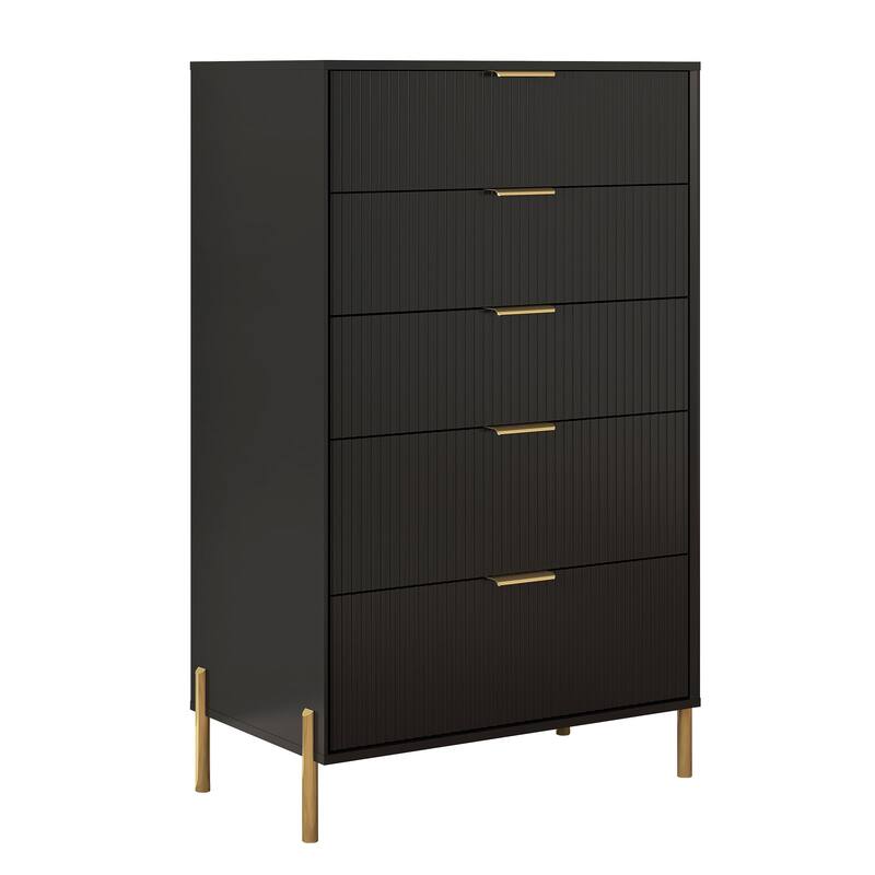 Modern 30" 5-Drawer Chest with Metal Handles