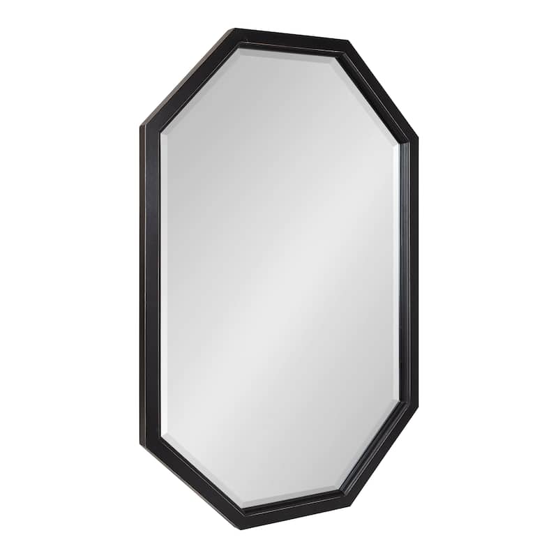 Kate and Laurel Hogan Framed Octagon Wall Mirror - 24x36 - Black