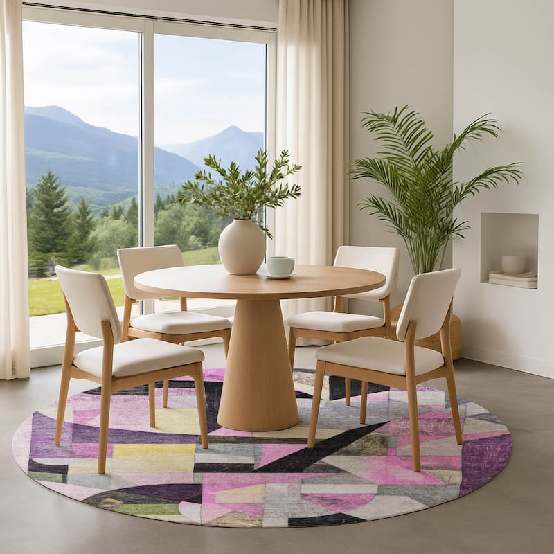 Premium Washable Super Soft Contemporary Mayfield Rug - Purple - 8' x 8'