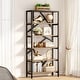 preview thumbnail 22 of 36, 71" Industrial Bookshelf, 6 Tier Rustic Brown Wood Etagere Bookcase, Open Book Shelves Light Brown