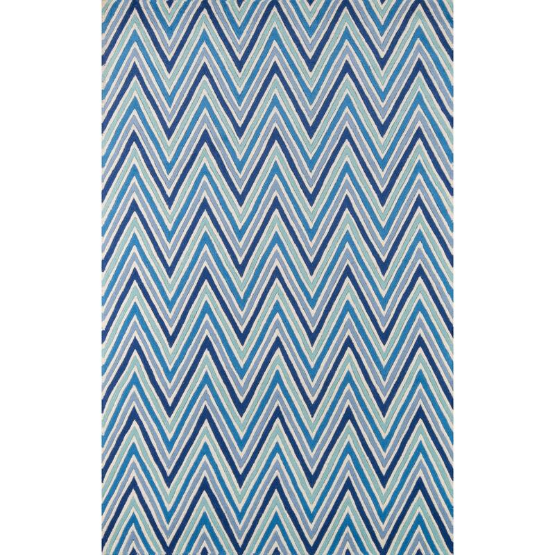 Momeni Delhi Hand Tufted Wool Contemporary Striped Area Rug - 3'6" x 5'6" - Blue - Runner/Rectangle