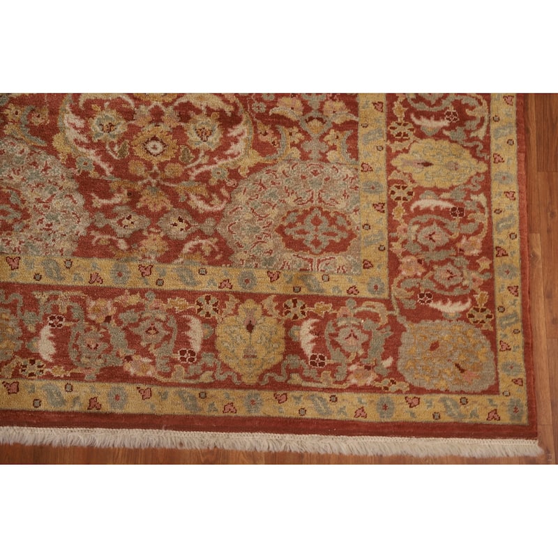 Vintage Vegetable Dye Oushak Turkish Area Rug Handmade Wool Carpet - 8'2"x 9'11"