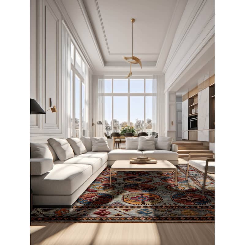 ECARPETGALLERY Hand-knotted Jules Serapi Light Blue Wool Rug - 8'0 x 9'10