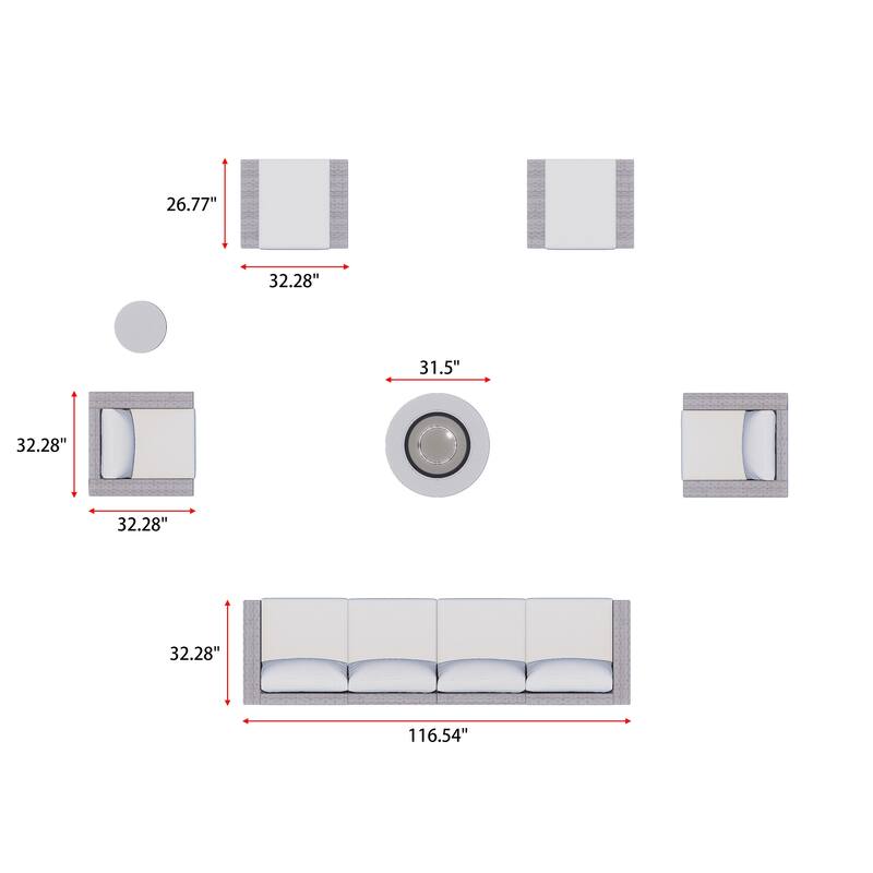 Avalon 10-Piece Fire Seating Set