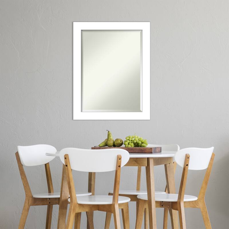 Beveled Wall Mirror - Wedge White Frame - Wedge White