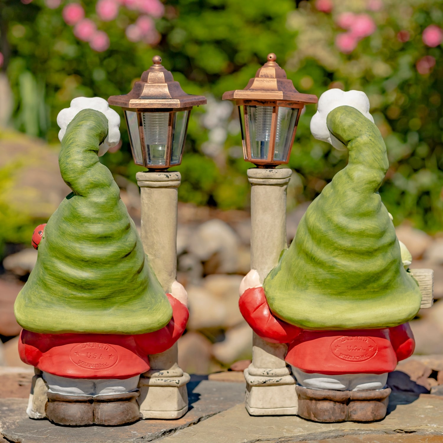 Set of Spring Garden Gnomes with Solar Lanterns On Sale