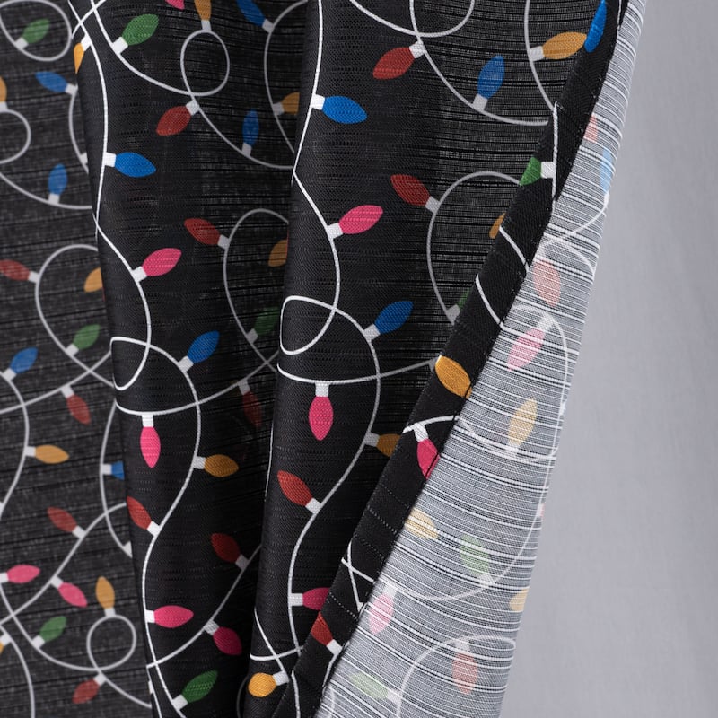 Christmas Lights Kitchen Curtain Set