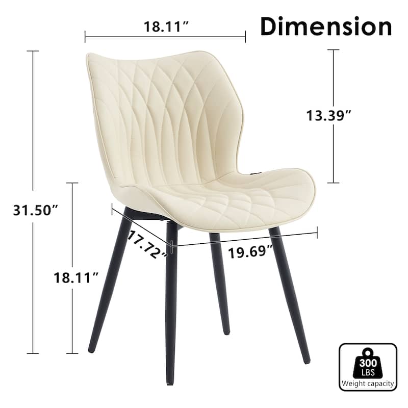 Upholstered Dining Chairs Set of 2, Faux Leather Kitchen Chairs