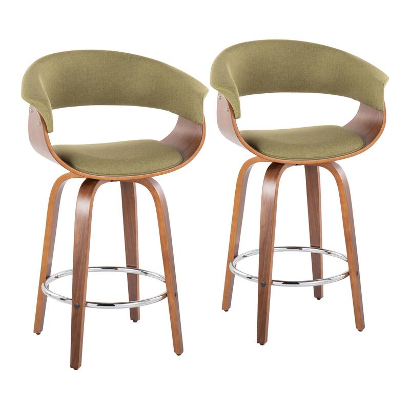 Carson Carrington Sauda 26" Fixed-Height Counter Stool with Bent Wood Legs (Set of 2)