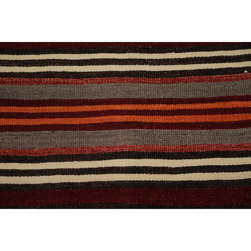 Hand Woven Oriental 100% Wool Carpet Southwestern Geometric Multi-Colored Kilim Area Rug - 10' 8'' X 5' 0''