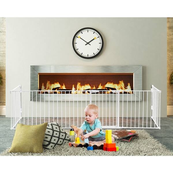 Shop Costway 6 Panel Metal Gate Baby Pet Fence Safe Playpen