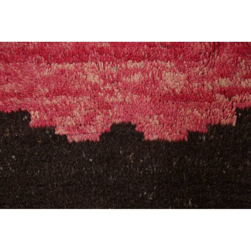 Modern Abstract Moroccan Oriental Area Rug Hand-knotted Wool Carpet - 5'11" x 9'10"