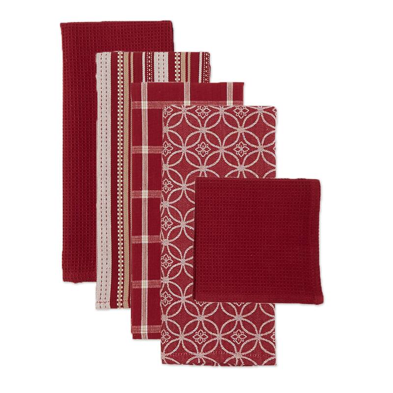 DII Assorted Kitchen Dishtowel & Dishcloths (Set of 5)