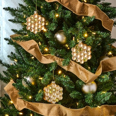 4" Glass Honeycomb With Bees Ornament