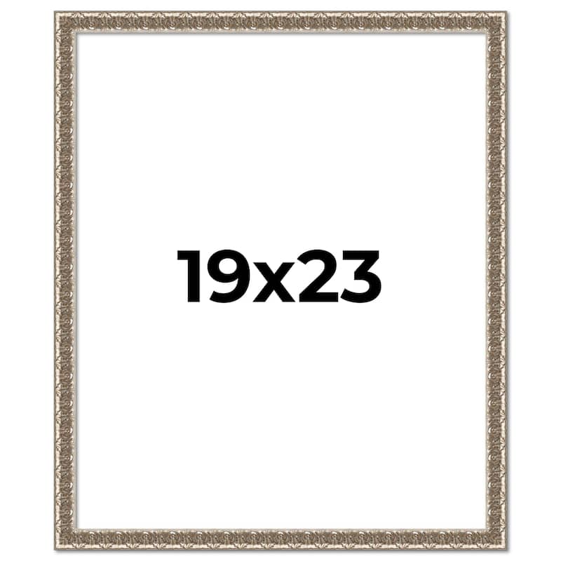 19x23 Frame Silver Versailles Ornate Solid Wood Picture Frame | 1 Inch