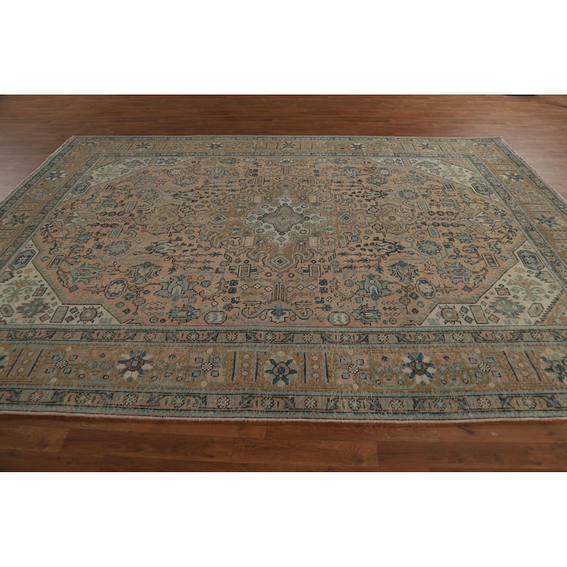 Tabriz Persian Vintage Area Rug Handmade Living Room Wool Carpet - 8'2" x 11'3"