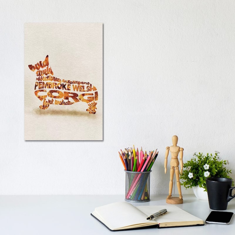 iCanvas "Pembroke Welsh Corgi" by Ayse Deniz Akerman Canvas Print - 12x8x0.75